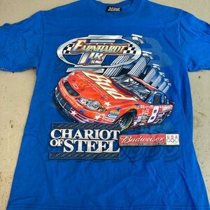 Earnhardt Jr. Budweiser "Chariot of Steel" Graphic Tee - Blue & Red